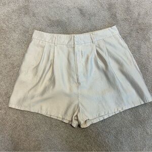 Shinestar cream beige pleated dress shorts Sz XL NWT